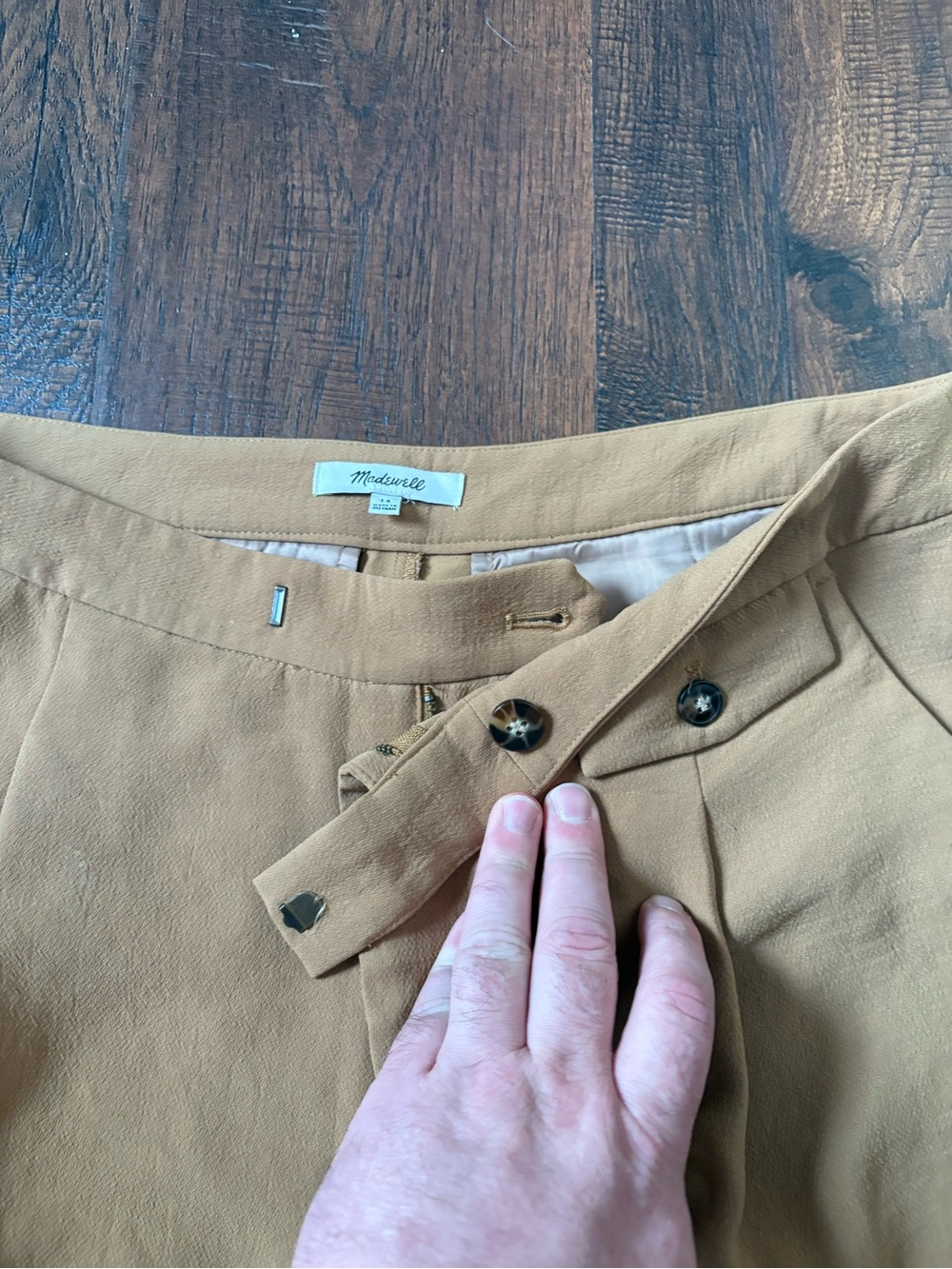 Madewell Camel Wide Leg Trouser Pants High Rise Size 14 - Picture 8 of 8